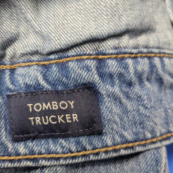 Lucky Brand Tomboy Tucker Jean Jacket Womens Small Blue Denim Light Wash Buttons - Picture 9 of 12